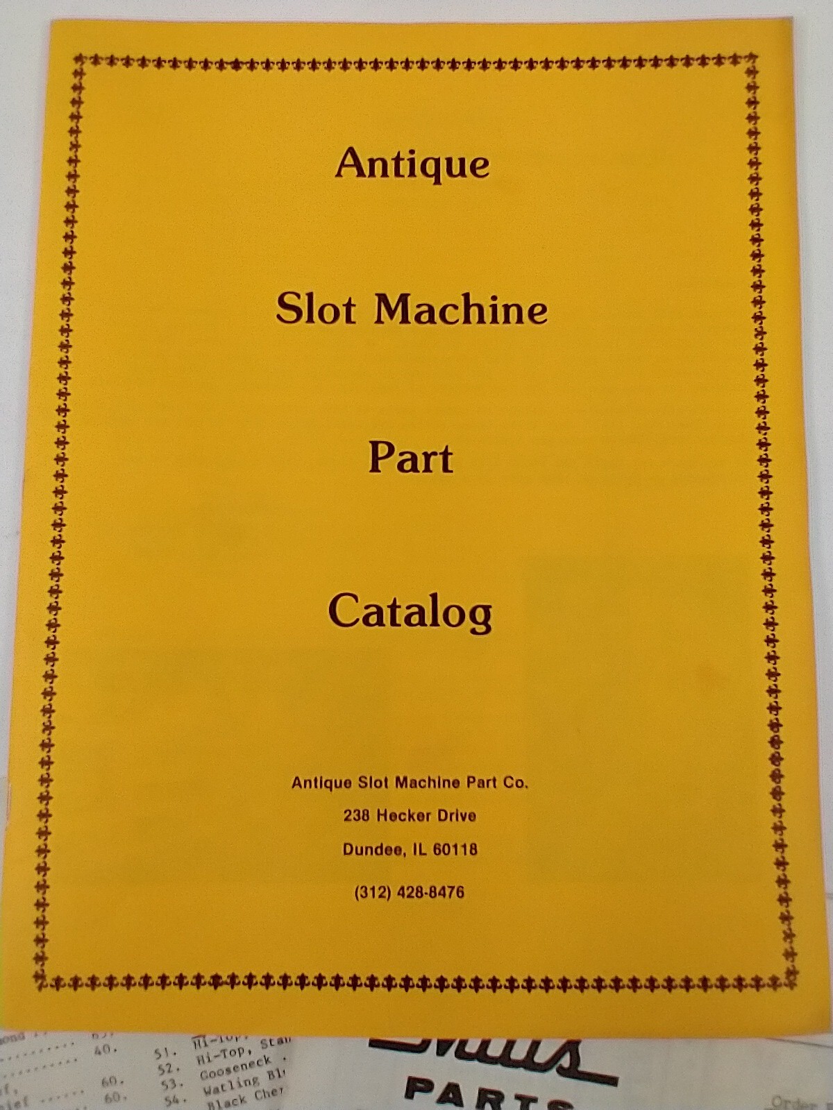 Antique Slot Machine Parts Catalog Manual Jennings, Mills, Columbia eBay