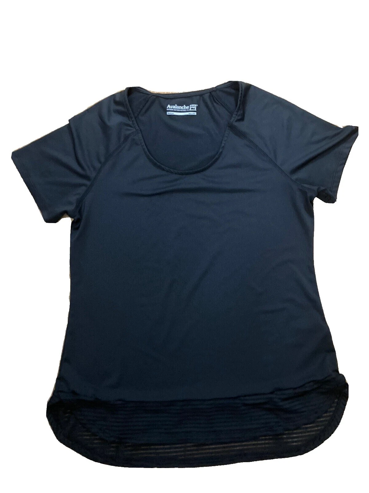 Avalanche Negro Poliéster Activewear Tops para mujer
