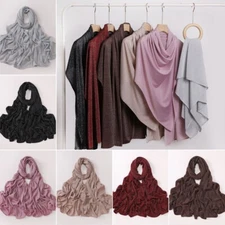 Women Scarves Silver Shimmer Head Scarves Shawls Head Wraps Viscose Hijab Soft
