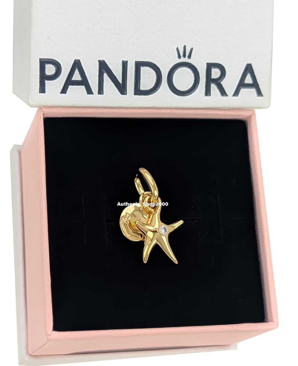 New 100% Authentic PANDORA 14k Gold Pl Starfish Double Dangle New 100% Authentic PANDORA 14k Gold Pl Starfish Double Dangle