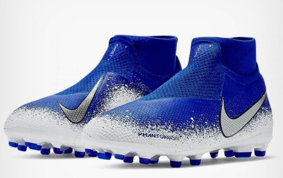 NIKE Phantom Vision Elite FG Dynamic Fit Blue White Soccer NIKE Phantom Vision Elite FG Dynamic Fit Blue White Soccer