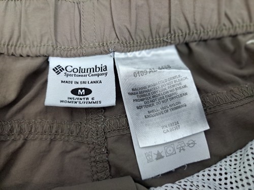 COLUMBIA Mens Cargo Shorts Size Medium Nylon Brown Belt Zip Pckt #4195 - Picture 2 of 11