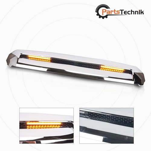 For 14-21 Toyota Tundra Chrome Front Hood Bulge Molding Grille Trim W/Light bar