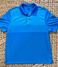 Champion Polo Golf Shirt Men's XXL Blue Wide Striped Short Sleeve