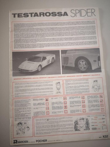 Pocher K52 , Ferrari Testarossa Spider weiss 1:8 (D'occasion) à