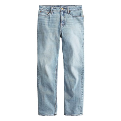 J.Crew Curvy Classic Straight Jeans Womens High-Rise Scuttle Wash Blue Denim