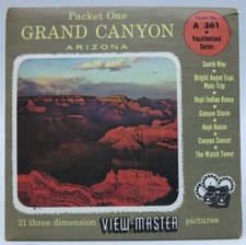 View Master A361, Grand Canyon, AZ, Packet One, Sawyer's S4 Pkg, 3 Reel Set