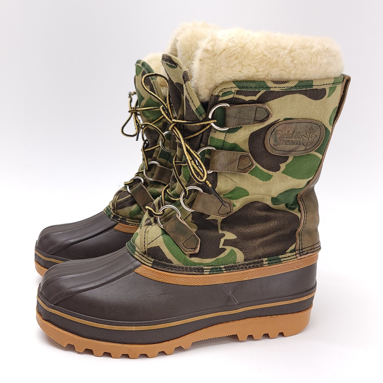 Botas de invierno vintage Field & Stream camuflaje camuflaje para hombre 7 lluvia nieve lona