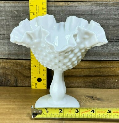 Fenton フェントン キャンディディッシュ ホブネイル Vintage Fenton Cranberry/pink Hobnail Opalescent Ruffled