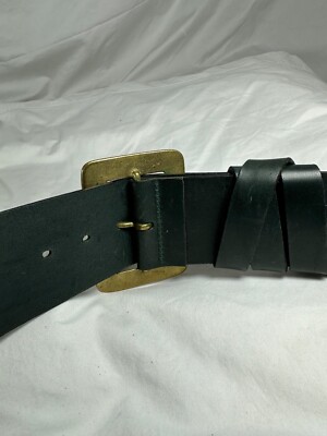 Borba margo (ボルバ　マーゴ)英国イングランド製レザーベルト Genuine BORBA MARGO wide black leather belt with side buckle