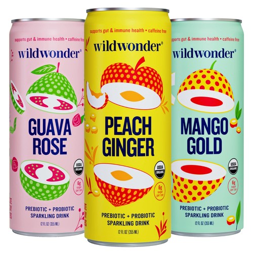 Sparkling Probiotic Juice Drink w/Gut Health Immunity & Support 5g Fiber, Liv...