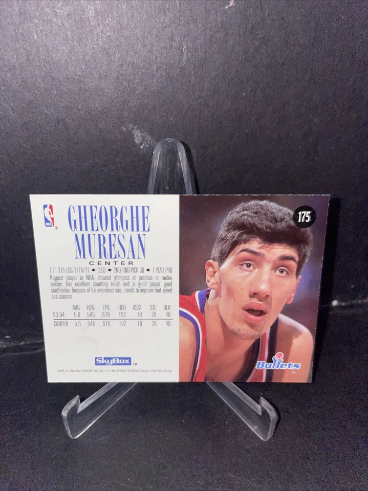 1994-95 SkyBox Premium Washington Bullets Basketball Card #175 Gheorghe Muresan - Image 2 of 2