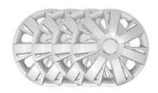 Set 4 Copricerchi Copriruota Coppa Ruota Borchie Auto Universale 15" Silver