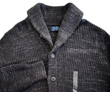 NEW POLO RALPH LAUREN Gray 100 COTTON KNIT SHAWL COLLAR CARDIGAN Sweater S