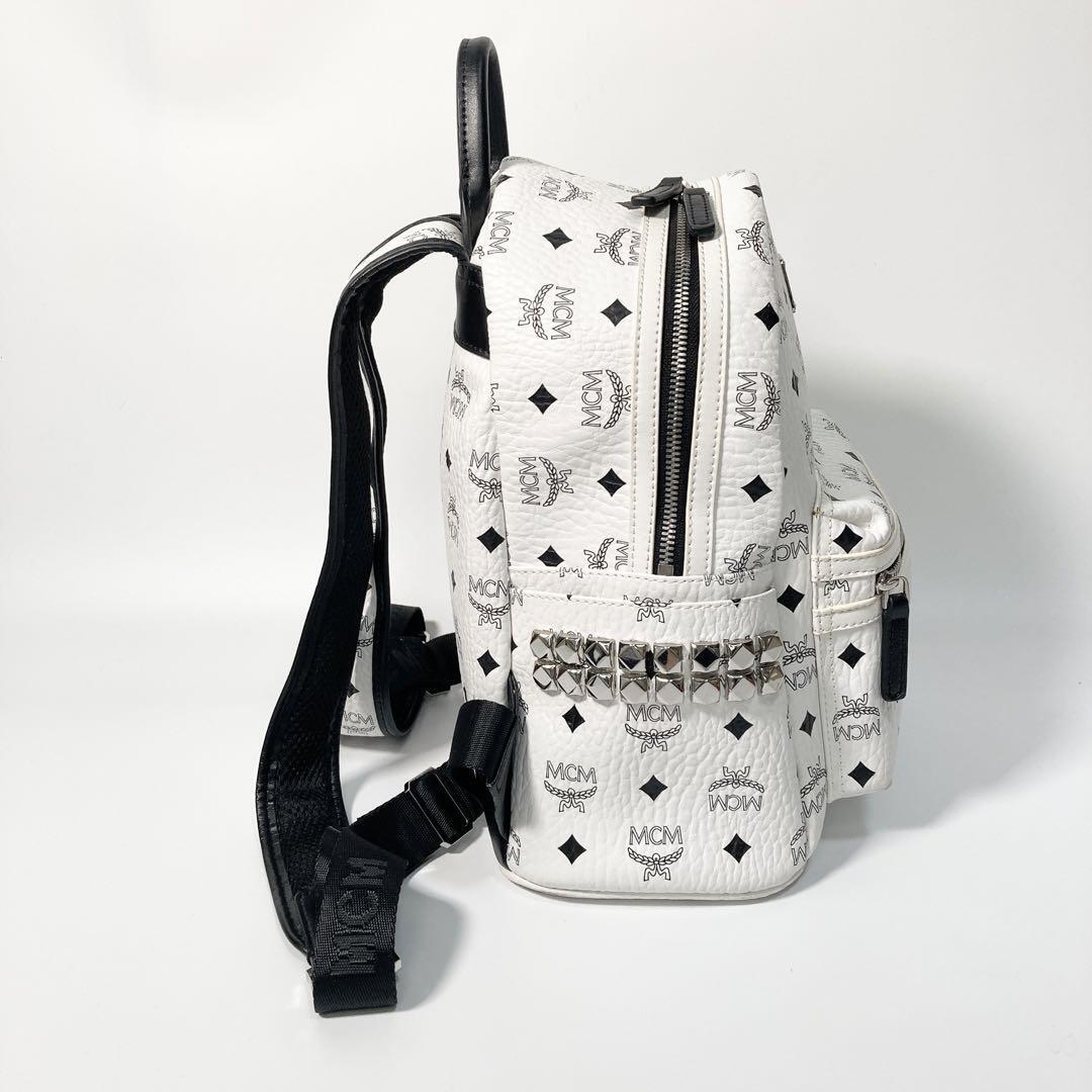 MCM Visetos Backpack Studs White Women's From Japan i7723 | eBay