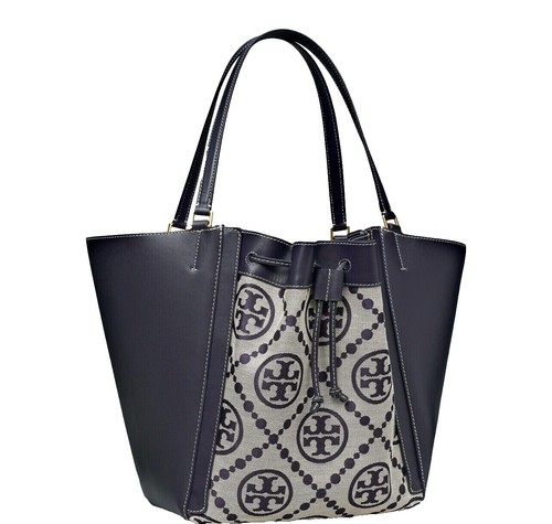 TORY BURCH 134836 EMERSON NAVY BLUE SAFFIANO LEATHER GOLD LOGO