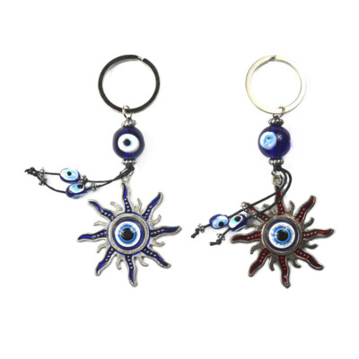 Turkey Blue Evil Eye Sun Keychain Chain Ring Amulet Blessing Pendant Lucky Charm