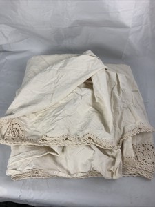 Shabby Chic Beige Crochet Dust Ruffle Bed Skirt Full w/12 ...