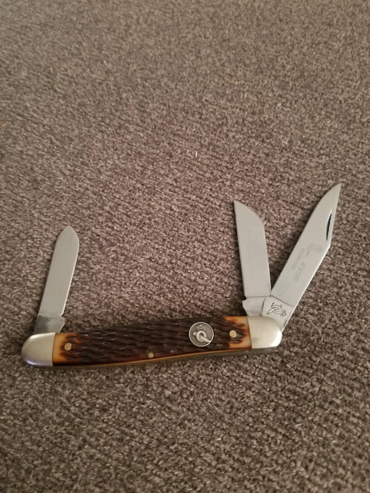 QUEEN CUTLERY 1991 9120- STAG HANDLE STOCKMAN - 3 3/4" CLOSED - USA MADE. Q7 - Image 2 of 4