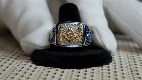 Masonic Ring High Quality Freemason Silver, Brass, Stainless Steel Comp. Alloyed - Picture 3 of 11