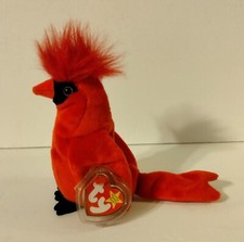 Ty 1999 "Mac" Cardinal Pellet Filled 6" Plush Bird With Tag