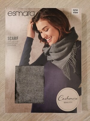 Women's ESMARA Grey Cashmere Blend Scarf (One Size