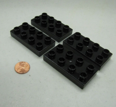 DUPLO 514 ブラック Lego Duplo 4 Thin 2X4 Black Bricks Blocks Building Block House