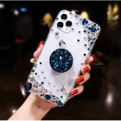 For iPhone 15 Pro Max 14 13 12 11 XS XR 3D Bling Diamond Holder Clear Phone Case, funda iphone 15 pro transparente - Vimarsana News