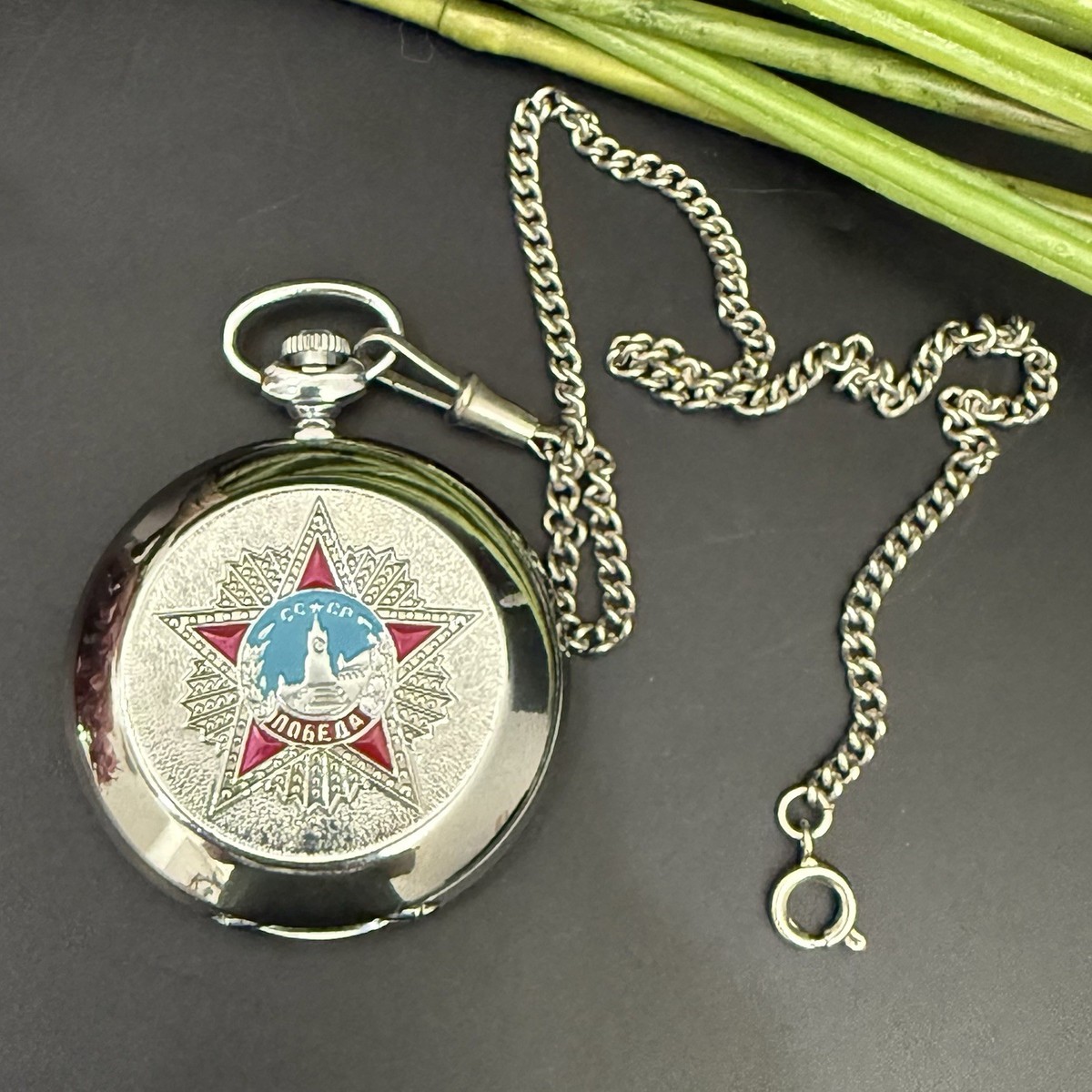 Vintage Soviet Pocket Watch Molnija Victory in the GPW 1941-45