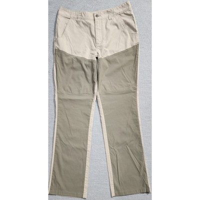 Sierra Designs Mens 34x32 Two Tone Hiking Pants Tan Olive Green Stretch Outdoor