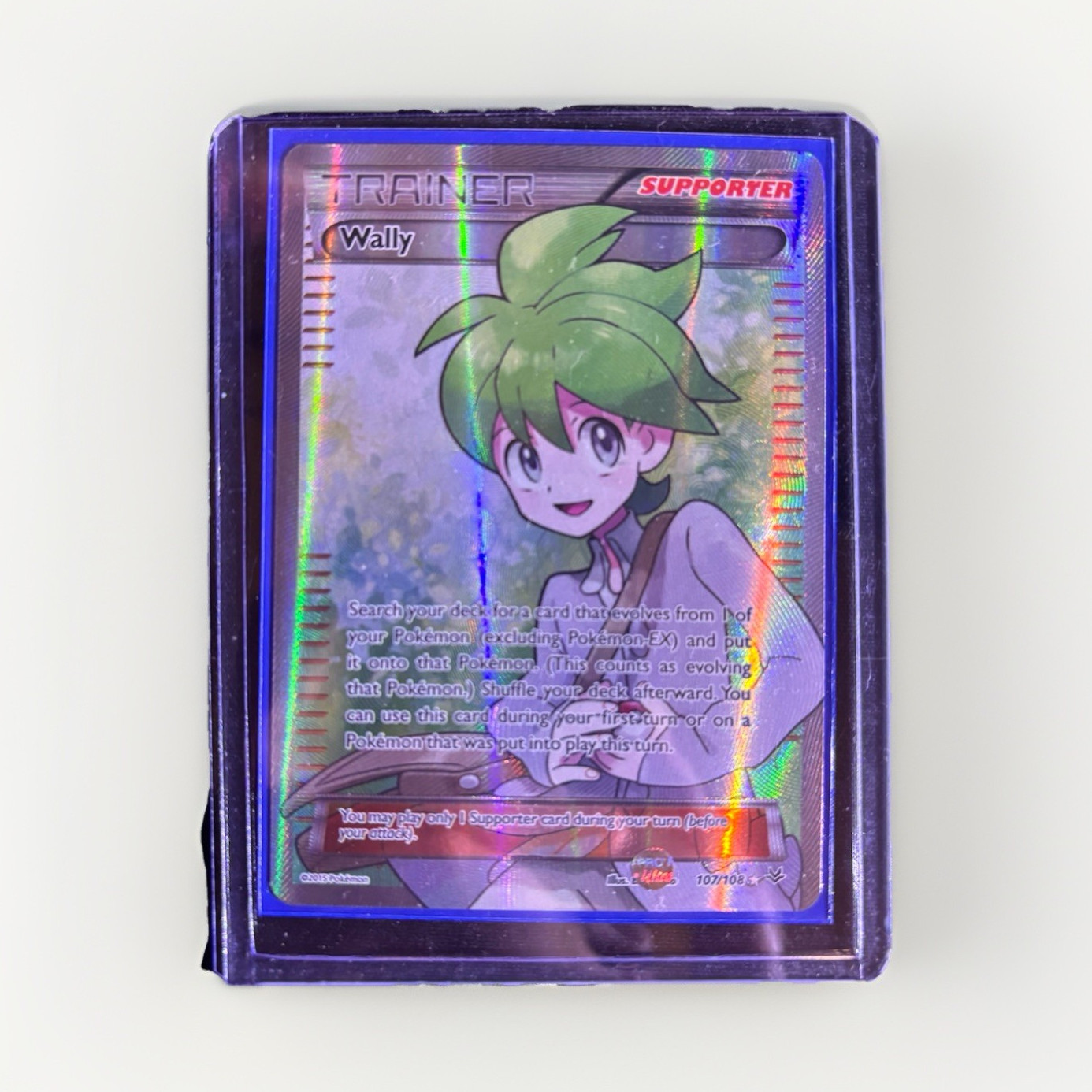 Pokémon Wally Ultra Rare Full Art Holo Trainer 107/108 Roaring Skies