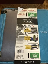 Five Star 1” Dual Ring Zipper Binder 400 Sheet Capacity - Blue W/Green Zippers