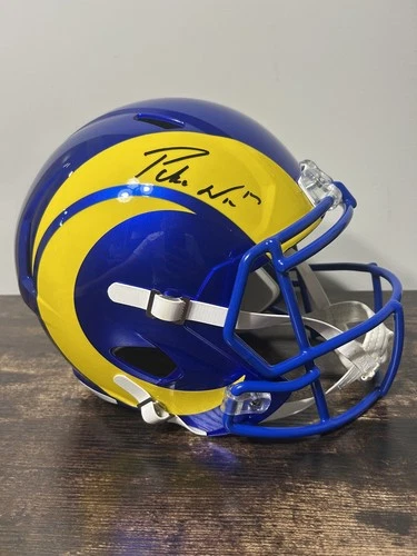 Los Angeles Rams Puka Nacua Signed FS Replica Helmet Fanatics Certified