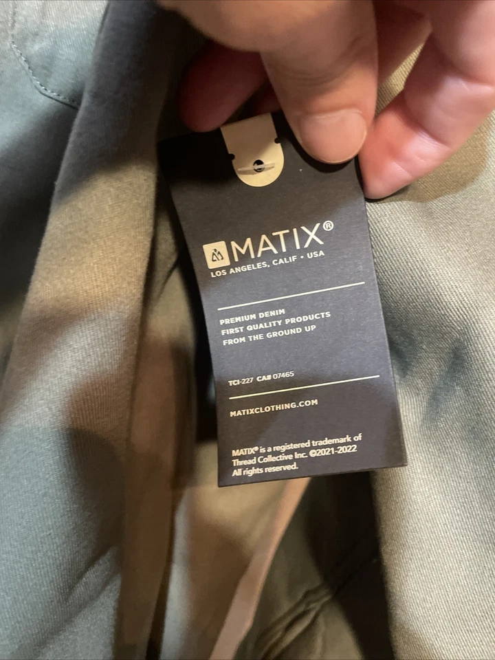 Matix Jacket Green Men's Large Full Zip Pockets Collared Canvas - Image 3 of 4