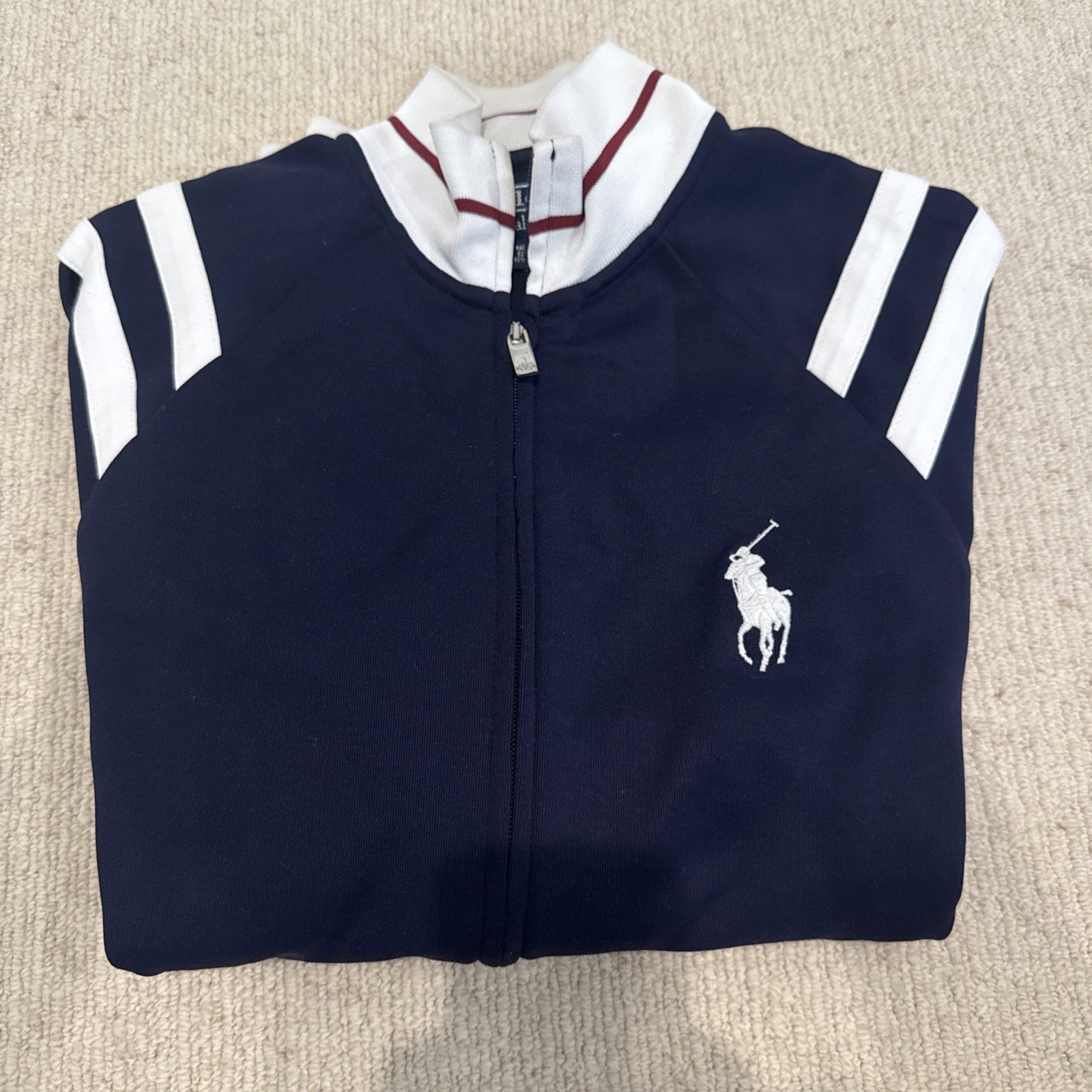 Vintage 00s Polo Ralph Lauren Navy/White Lightweight Zip Up Jacket Small