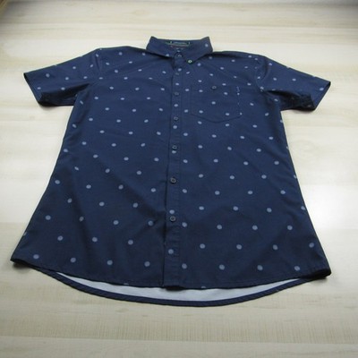 William Murray Shirt Men Medium Blue Button Down Stretch Golf Balls Performance