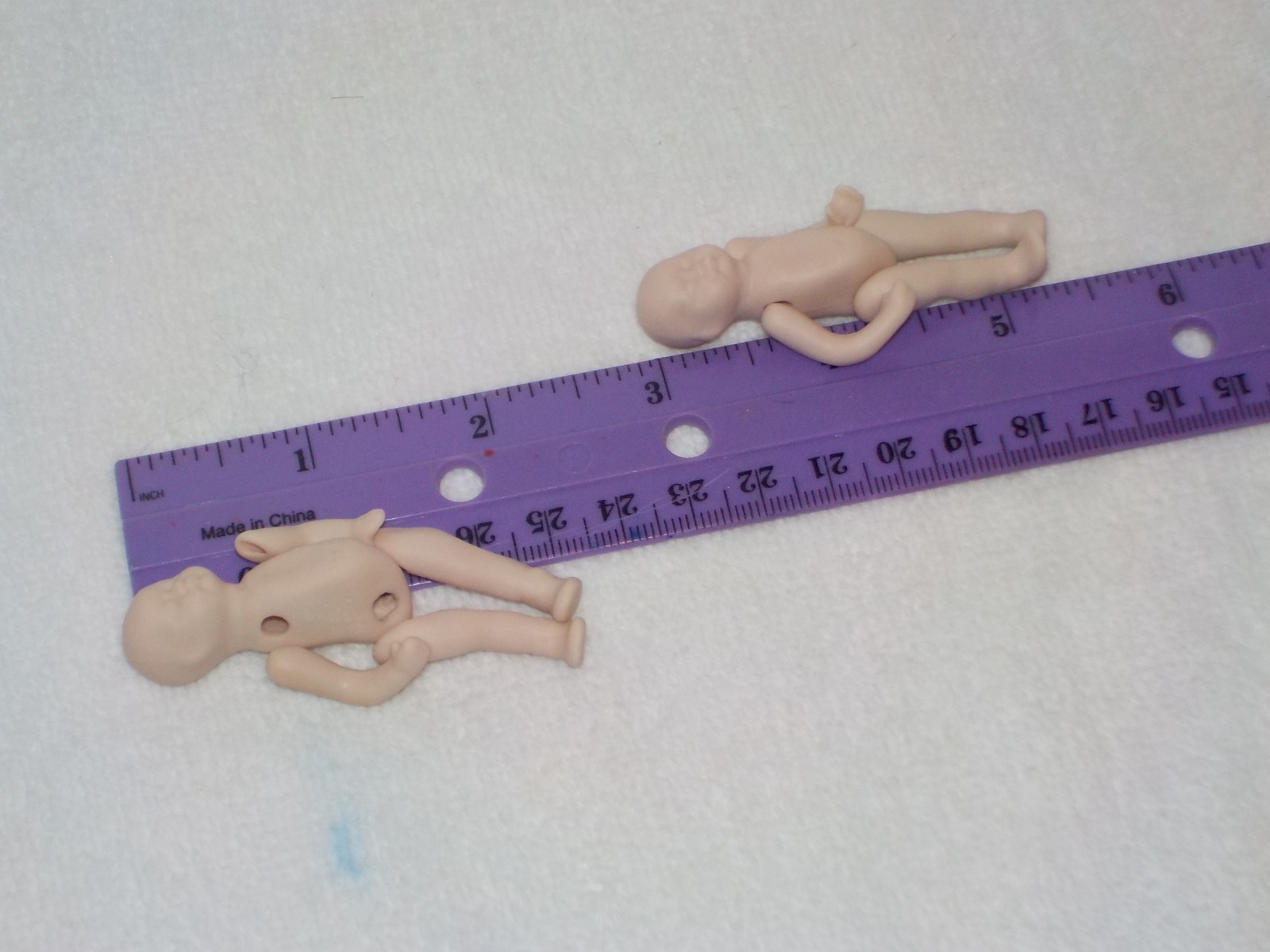 2 Miniature Porcelain Bisque Doll House Baby Doll Making Kit