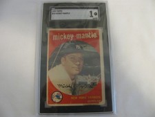 1959 TOPPS #10 MICKEY MANTLE SGC 1
