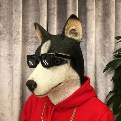 Funny Animal Headgear Single-dog Mask Horse Head Quirky Props For Hilarious Perf