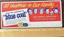 Blotter, Advertising Blue Coal, Furnace Inspection, Healthier in Our Family
