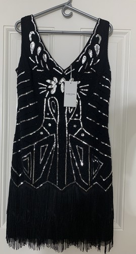 BABEYOND Women's Plus Size Flapper Dresses 1920s V Neck Size XL