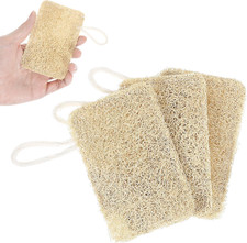 3Pcs Natural Loofa, 100 Real Natural Loofah Sponges Set, Loofah Sponge for Dish