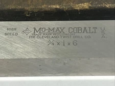 MO-MAX COBALT 3/4 X 1 X 6” HS LATHE TOOL BIT THE CLEVELAND TWIST DRILL CO USA