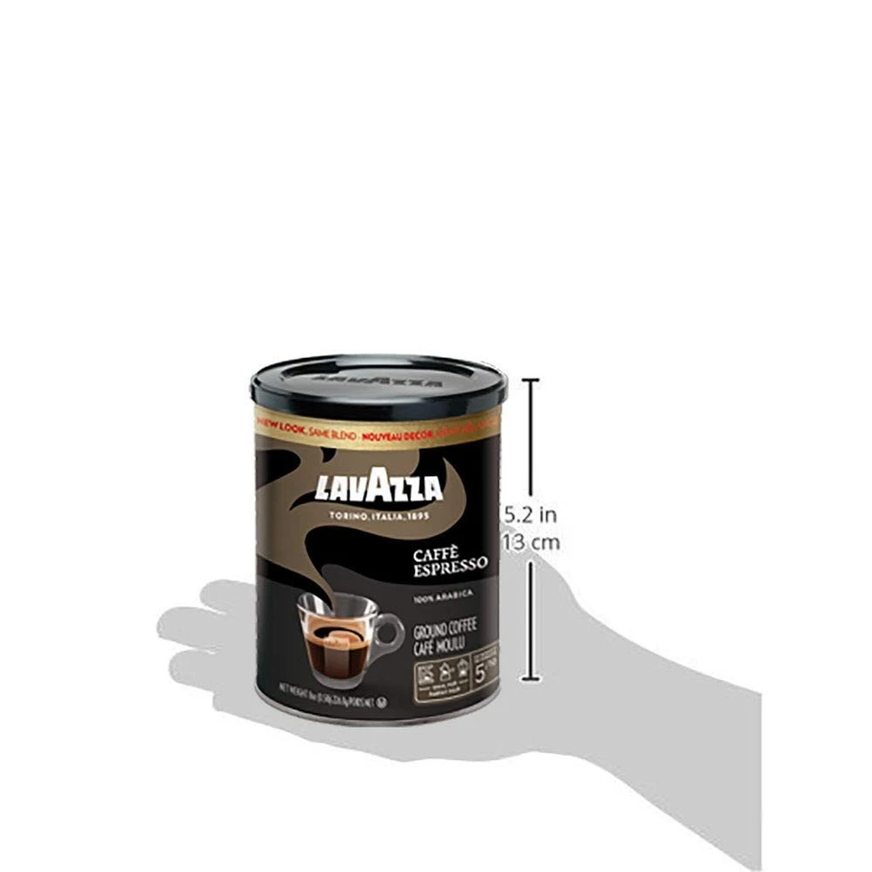 Lavazza Espresso café molido, tostado medio, 100 % arábica, lata de 8 oz (paquete de 6) Foto 2 de 4