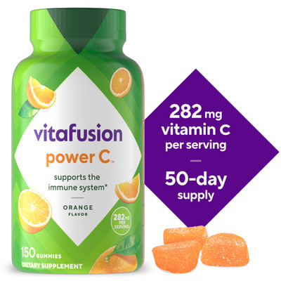 Vitafusion Power C Vitamin C Gummies for Immune Support, Orange Flavored, 150 Co