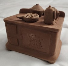 Clayware Pottery Wood Stove Furniture Figurine - Unfinished