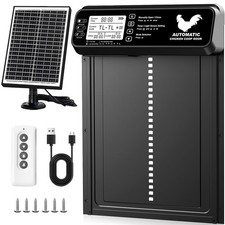 Automatic Chicken Coop Door Solar Powered with Timer/Light Sensor, Solar Chic...