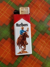 Vintage 1985 Marlboro Man Phillip Morris Cigarette Lighter Lot of 2