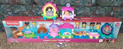 FISHER PRICE LITTLE PEOPLE DISNEY PRINCESS PARADE FLOAT VEHICLES 16 PIECE SET +