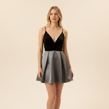 Windsor Dress Women 1/2 Black Mini Short V-Neck Wedding Guest Zipper Lined